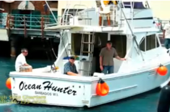Ocean Hunter custom sport fishing boat hauled for maintainence.